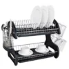 Ktaxon 2 Tier Dish Drainer Drying Rack Large Capacity Kitchen Storage Stainless Steel Holder