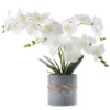 LONGRV Artificial Fake Plants Orchid Potted