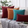 Phantoscope Textural Faux Linen Series Decorative Throw Pillow, 12" x 20", Light Purple, 1 Pack