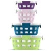 Ello Duraglass Mixed Size Round Lime Zest Glass Food Storage Set, 8 Pieces
