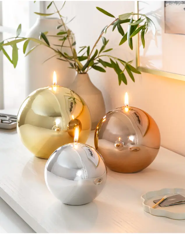 Metallic Nouveau Orb Candles