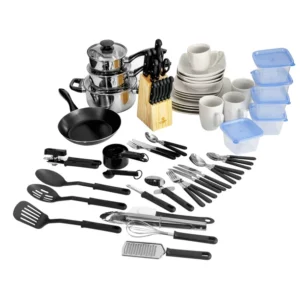simplicity Home Kitchen In A Box 83-Piece Combo Set Red low-key