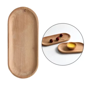 Japanese Style Solid Wood Plate and Fruit Dishes Tableware Set